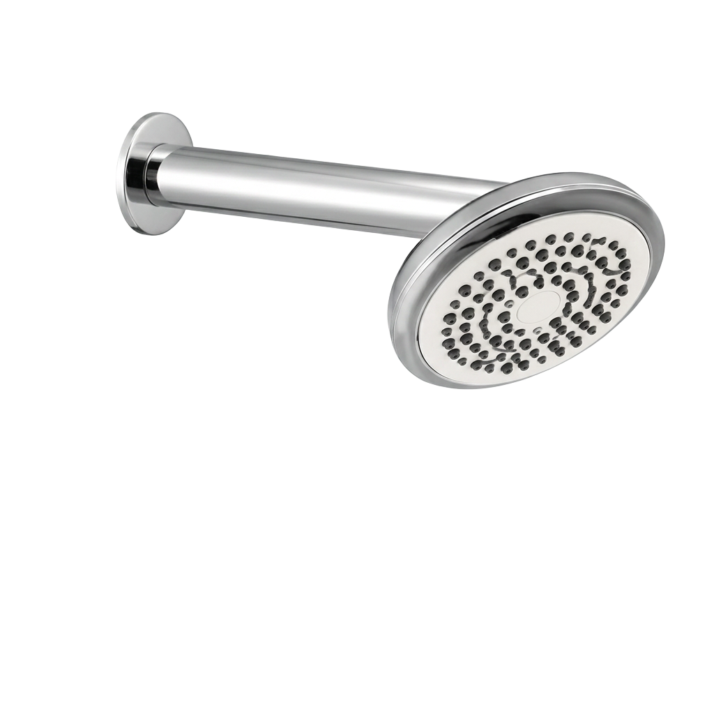 Elegant polished chrome wall arm shower