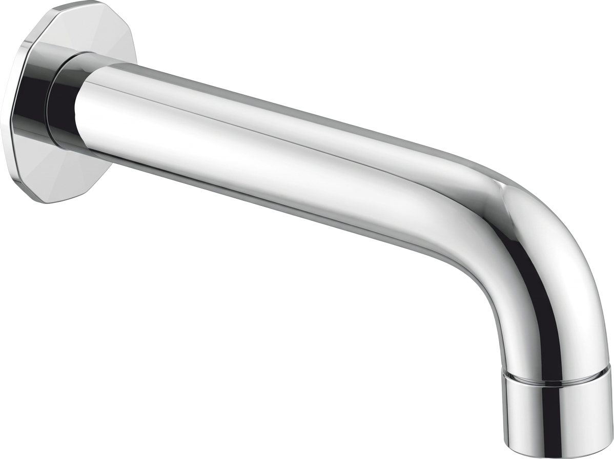 Novex plain polished chrome bath spout