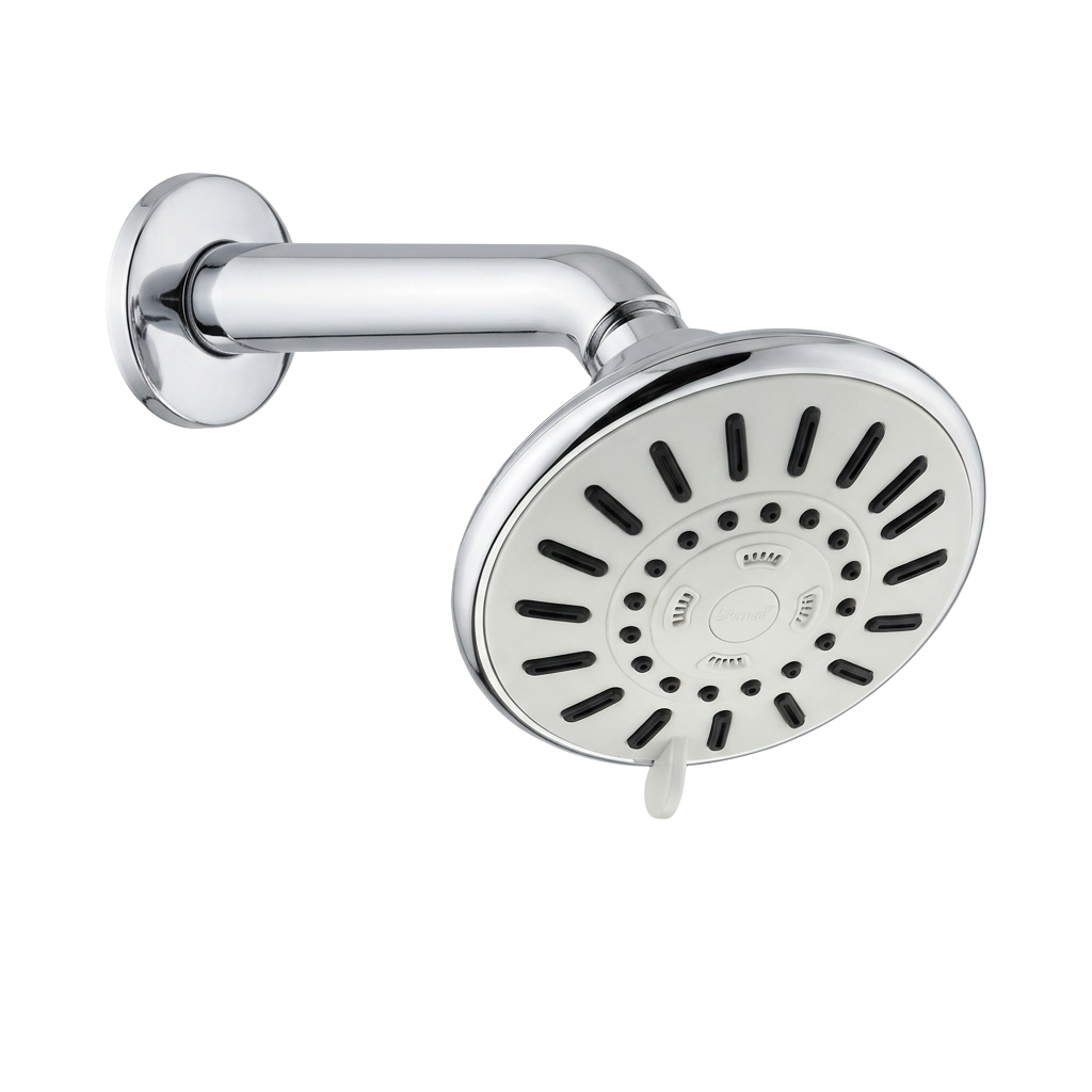 Spark chrome wall arm shower with black spray face